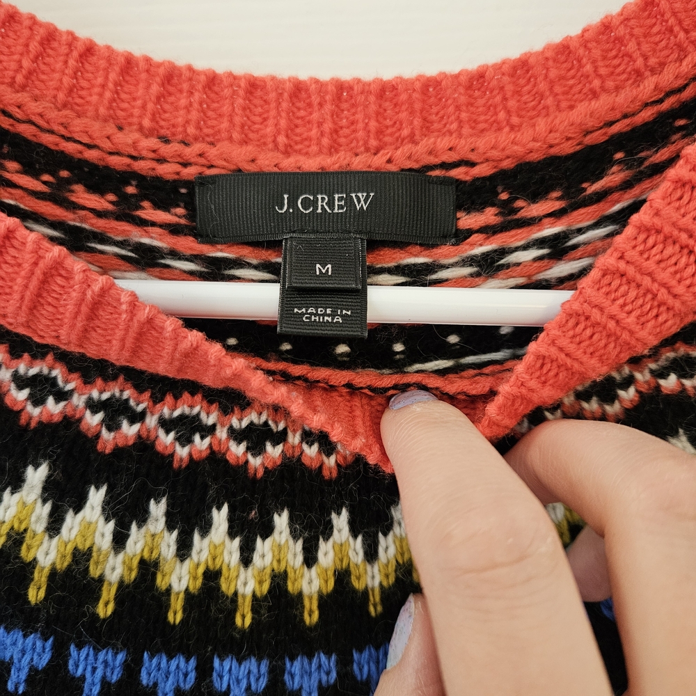 J. Crew Multicolor Fair Isle Sweater with Yoke - Picture 2 of 4